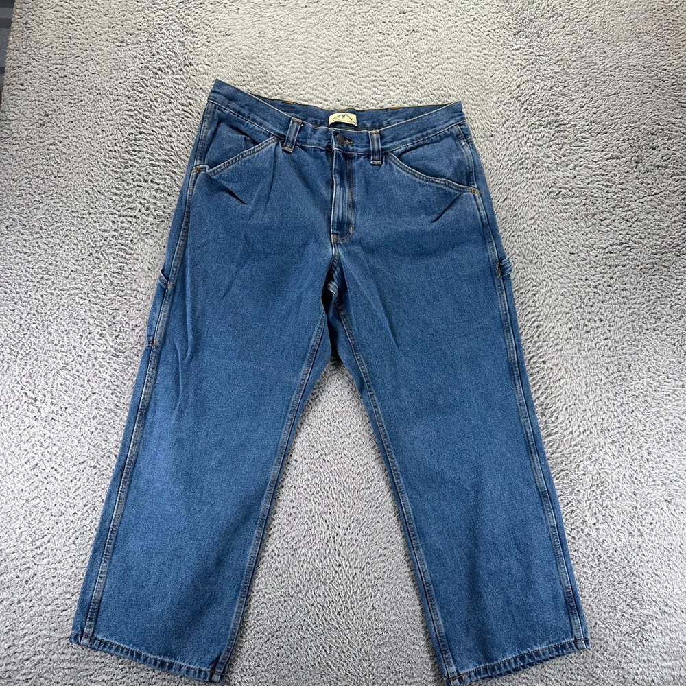 Blue Mountain Jeans Mens 36x27 Blue Cotton Denim Straight Leg Carpenter Workwear